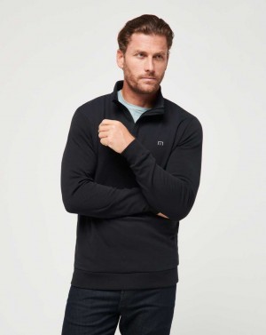 Black Travis Mathew Cloud Quarter Zip 2.0 | GNVT46287