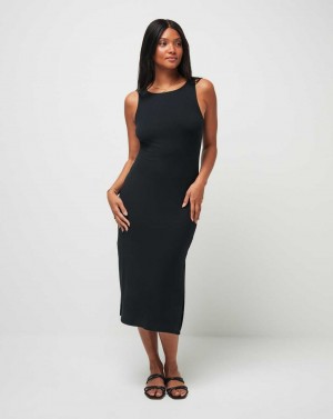 Black Travis Mathew Cloud Rib Hadley Wood Dress | IHSB53092