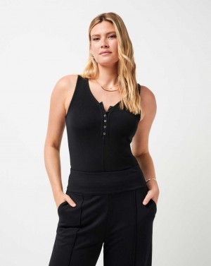 Black Travis Mathew Cloud Rib Sunshine Tank | MTHD97285