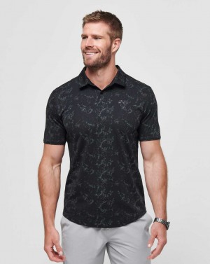 Black Travis Mathew Warmer Tides Scoop Polo | JRVB10584