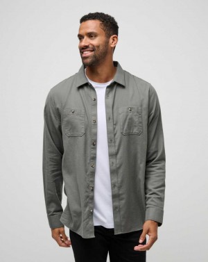 Dark Olive Travis Mathew Cloud Flannel Button-up | XAVQ32861