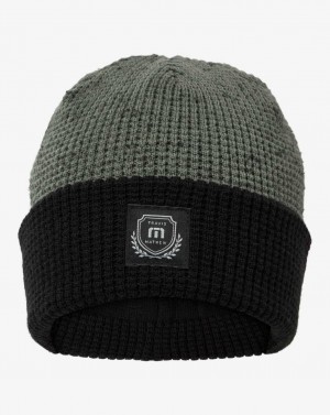 Dark Olive Travis Mathew Cloud Waffle Beanie | BONY98507