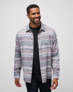 Elderberry/Plum Travis Mathew Cloud Flannel Stripe Button-up | ADNS09386