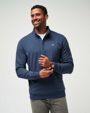 Heather Blue Travis Mathew Cloud Quarter Zip 2.0 | THGF24193