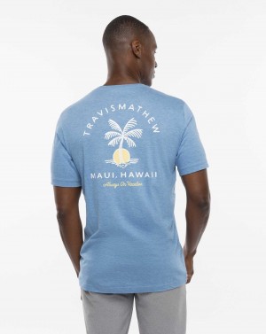 Heather Blue Travis Mathew Private Air Tee | XWEA53071