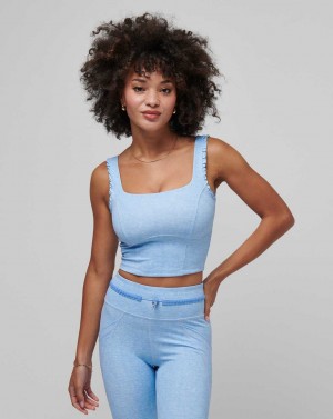 Heather Cornflower Blue Travis Mathew It'S A Date Moveknit Tank | ZOYA87091