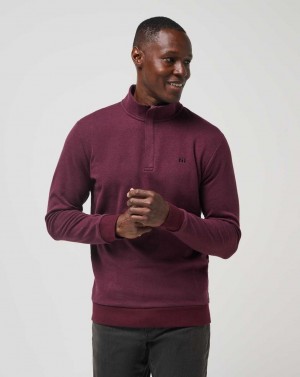 Heather Dark Red Travis Mathew Cloud Quarter Zip 2.0 | NIUM27693