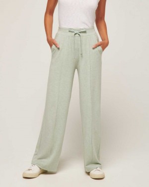 Heather Desert Sage Travis Mathew Connecting Flight Cloud Terry Wide Leg Pant | HYAK74389