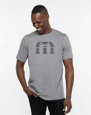 Heather Grey Travis Mathew St Andrews Shadowy Plaid Tee | ZRSJ76058