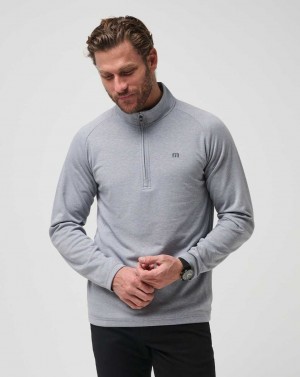 Heather Grey Travis Mathew Upgraded Quarter Zip | DPJU35417