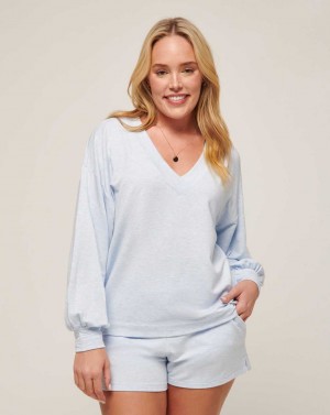 Heather Kentucky Blue Travis Mathew Cloud Terry Vneck Top | PIOY68103