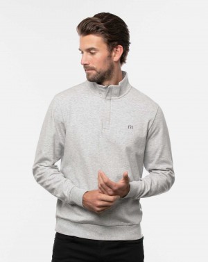 Heather Light Grey Travis Mathew Cloud Quarter Zip 2.0 | UYAP01732