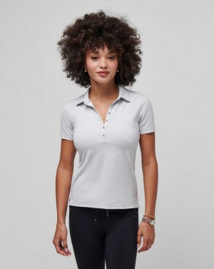 Heather Light Grey Travis Mathew Featherweight Active Polo | KZSG25469