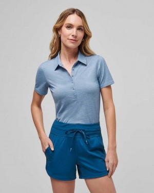 Heather Midnight Travis Mathew Featherweight Active Polo | KYHL86401