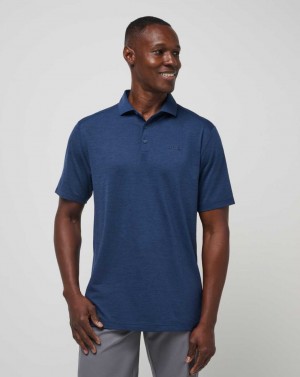 Heather Navy Travis Mathew Heater Pro Polo | TKEN05734