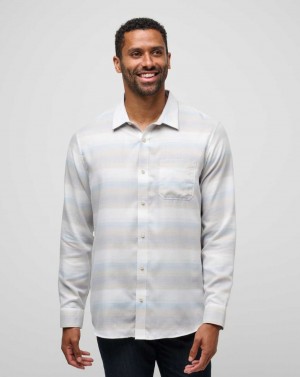 Oxford Tan Travis Mathew Cloud Flannel Stripe Button-up | RYHT17602