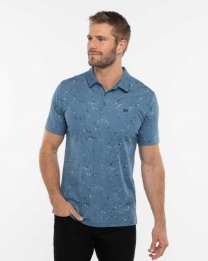 Stellar Blue Travis Mathew Splatter Print Polo | XGDN45820