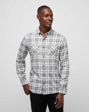 Vanilla Ice/Quiet Shade Travis Mathew Cloud Flannel Plaid Button-up | KIYR78029