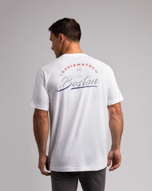 White Travis Mathew Harvard Square Tee | KCBU32018