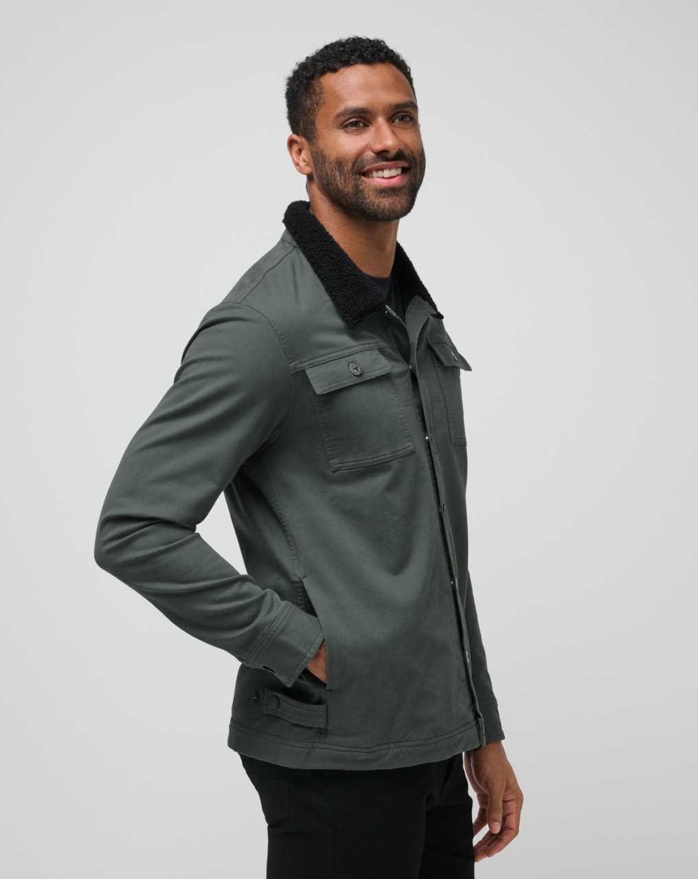 Balsam Green Travis Mathew Cloud Denim Sherpa Jacket | RUFX54328