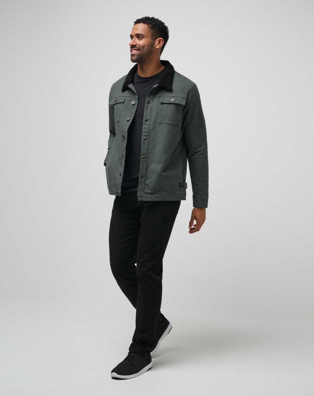 Balsam Green Travis Mathew Cloud Denim Sherpa Jacket | RUFX54328