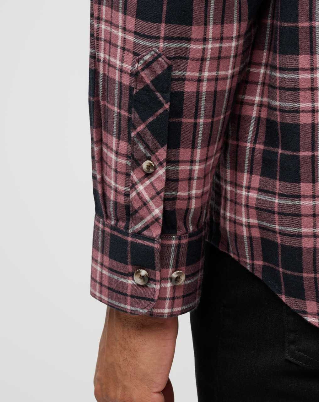 Black/Roan Rouge Travis Mathew Cloud Flannel Plaid Button-up | JIGE45361