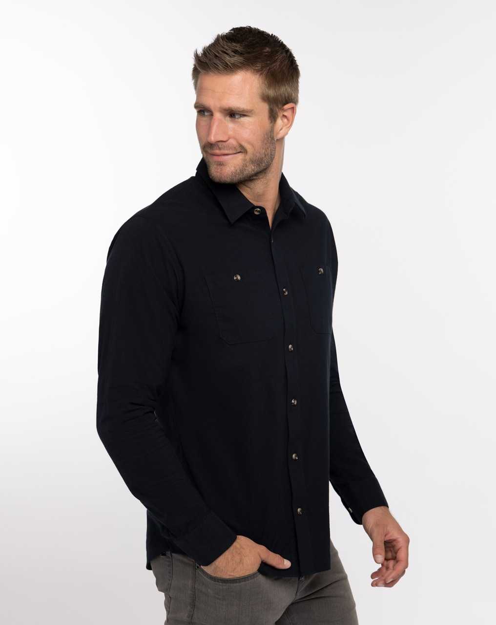 Black Travis Mathew Cloud Flannel Button-up | GKAT58723