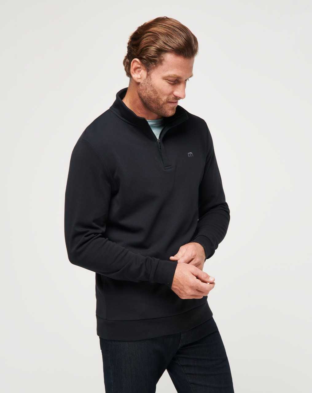 Black Travis Mathew Cloud Quarter Zip 2.0 | GNVT46287