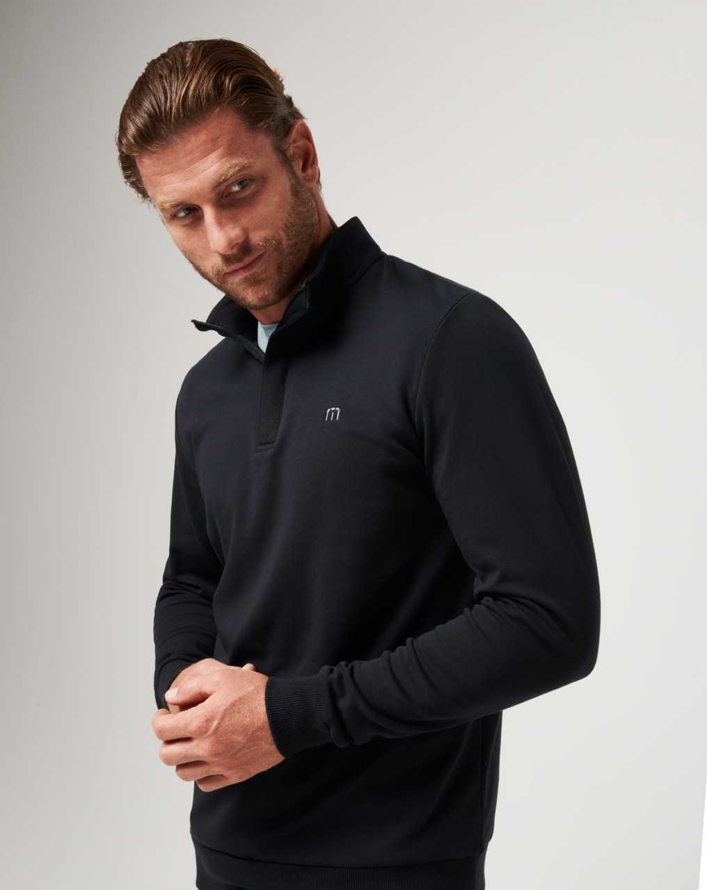 Black Travis Mathew Cloud Quarter Zip 2.0 | GNVT46287