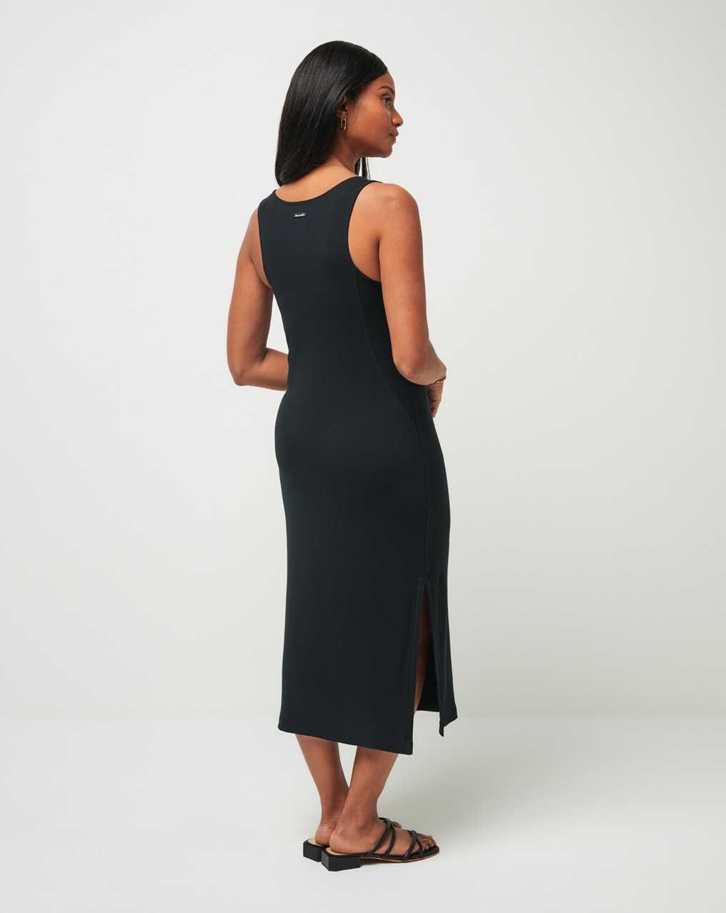 Black Travis Mathew Cloud Rib Hadley Wood Dress | IHSB53092