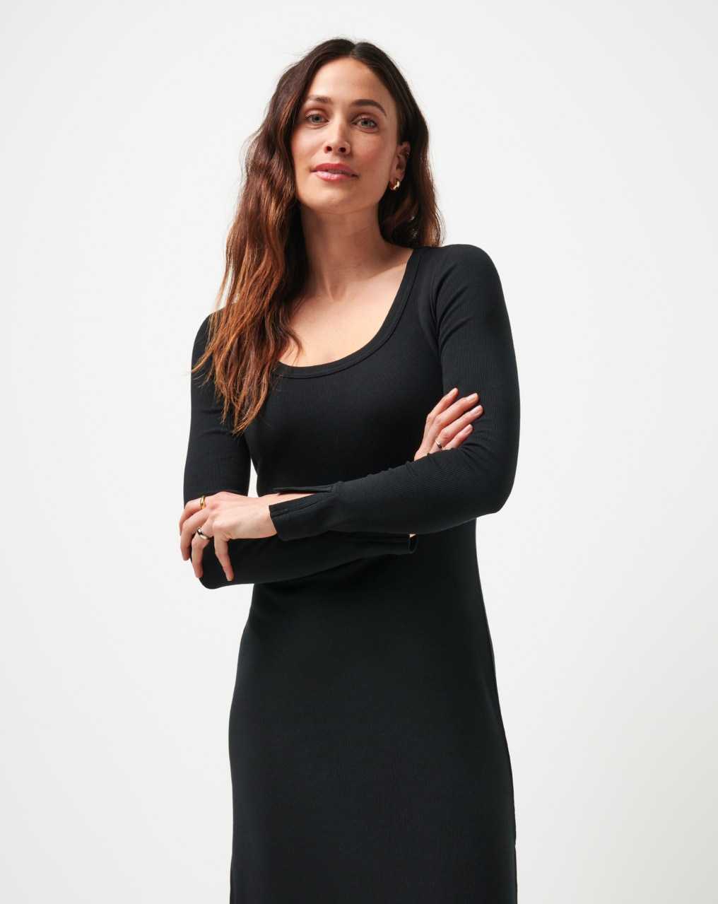 Black Travis Mathew Cloud Rib Retreat Dress | VDIQ53461