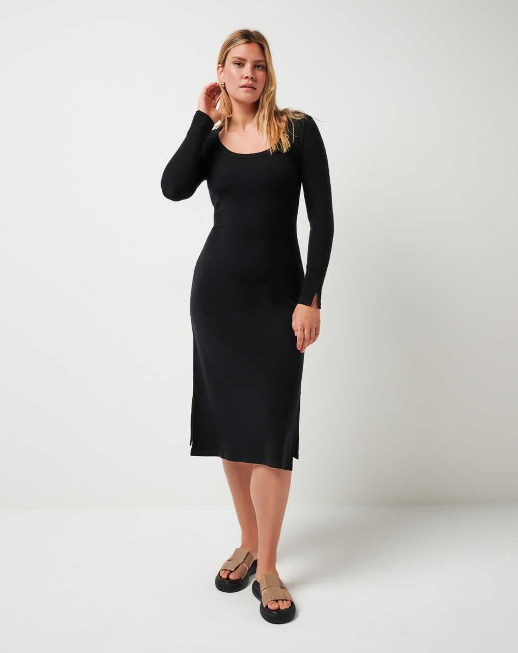 Black Travis Mathew Cloud Rib Retreat Dress | VDIQ53461