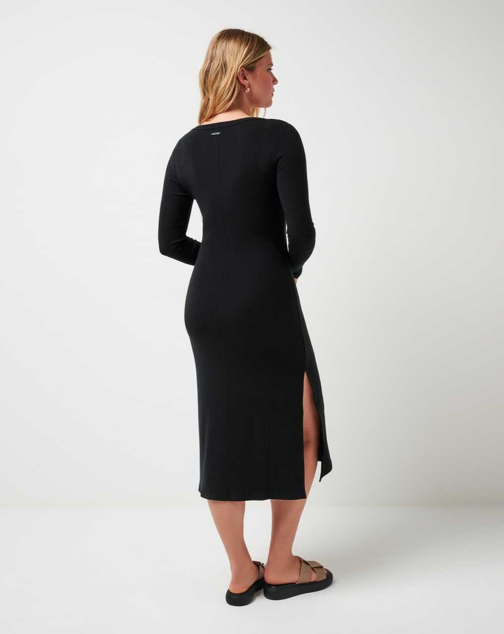 Black Travis Mathew Cloud Rib Retreat Dress | VDIQ53461