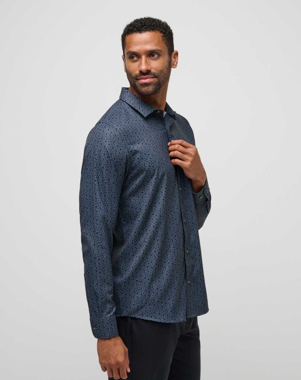 Black Travis Mathew Country Mile Long Sleeve Button-up | BIHK40869