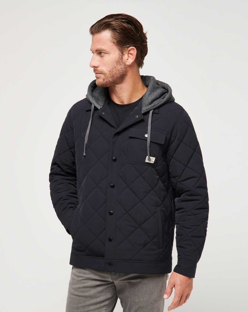 Black Travis Mathew Grey Wave Full Zip Hoodie | LYIC42376