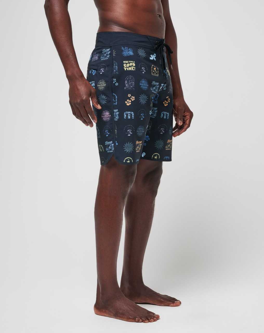 Black Travis Mathew Longboarders Boardshort | NHAB89342