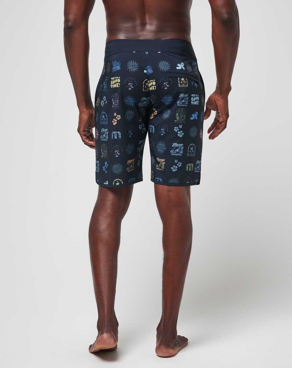 Black Travis Mathew Longboarders Boardshort | NHAB89342