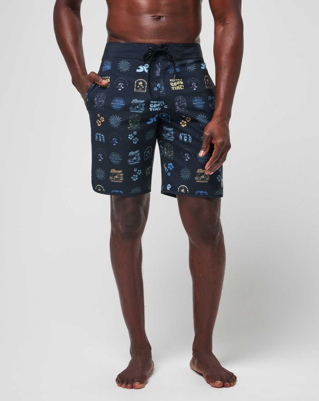 Black Travis Mathew Longboarders Boardshort | NHAB89342