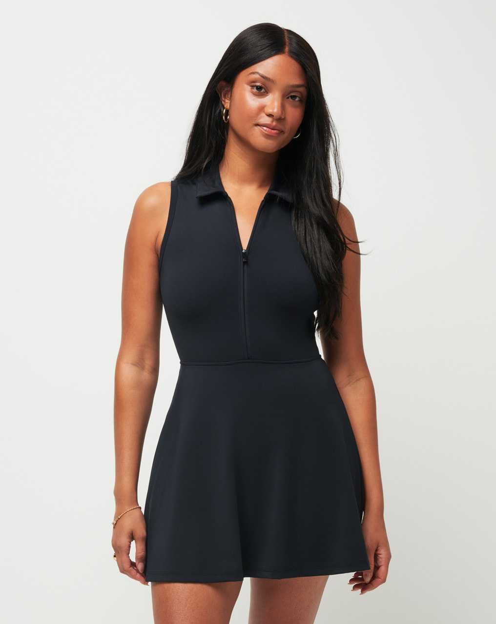 Black Travis Mathew Moveknit Sleeveless Polo Dress | YWZH53721