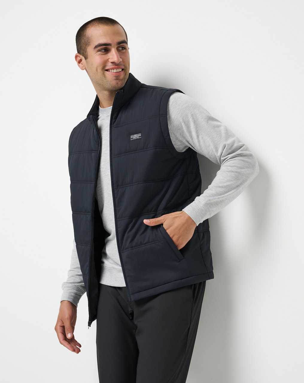 Black Travis Mathew Palisades Puffer Vest | TUXS84503