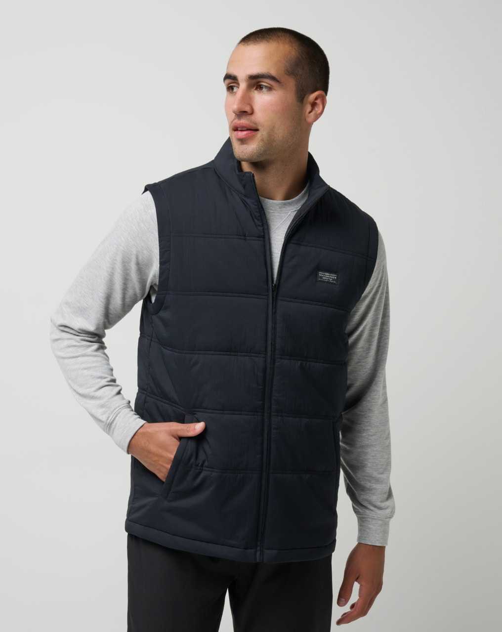 Black Travis Mathew Palisades Puffer Vest | TUXS84503