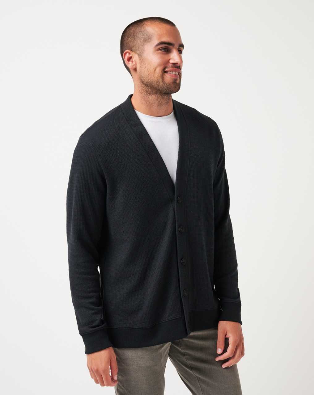 Black Travis Mathew Pristine Shore Cardigan | XTPZ35489