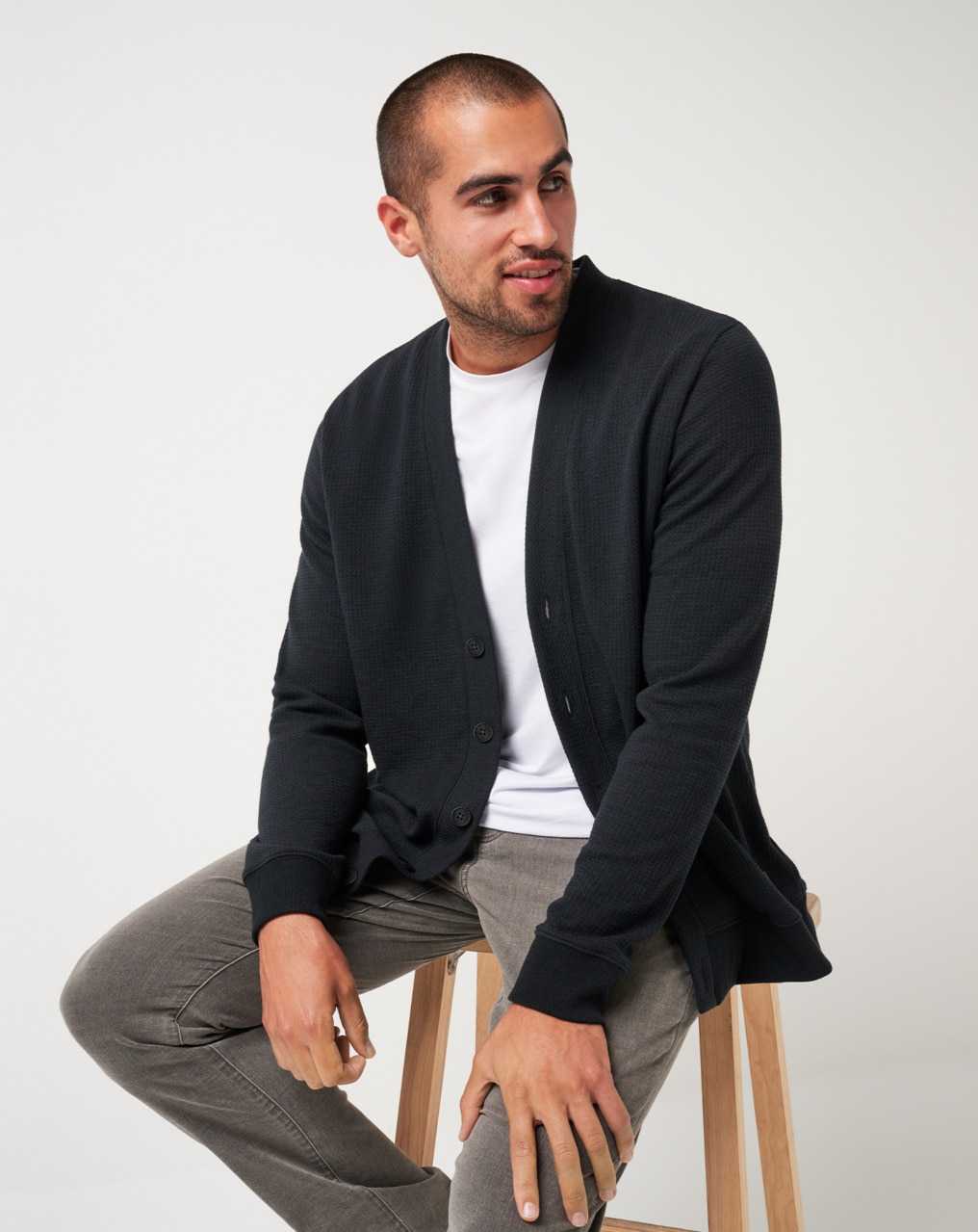 Black Travis Mathew Pristine Shore Cardigan | XTPZ35489