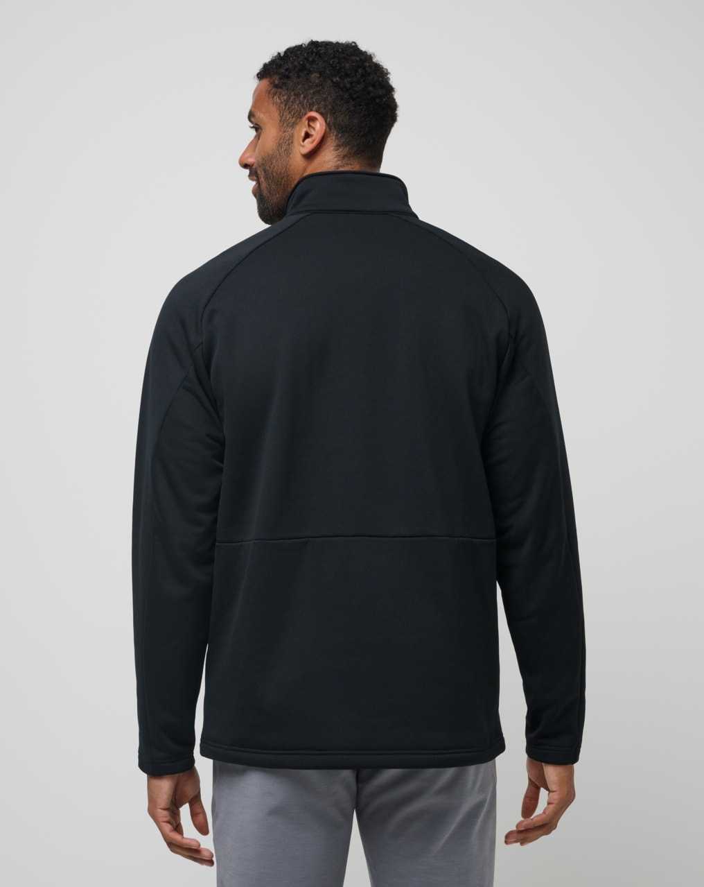 Black Travis Mathew Quest Polar Fleece Quarter Zip | CRVX80657