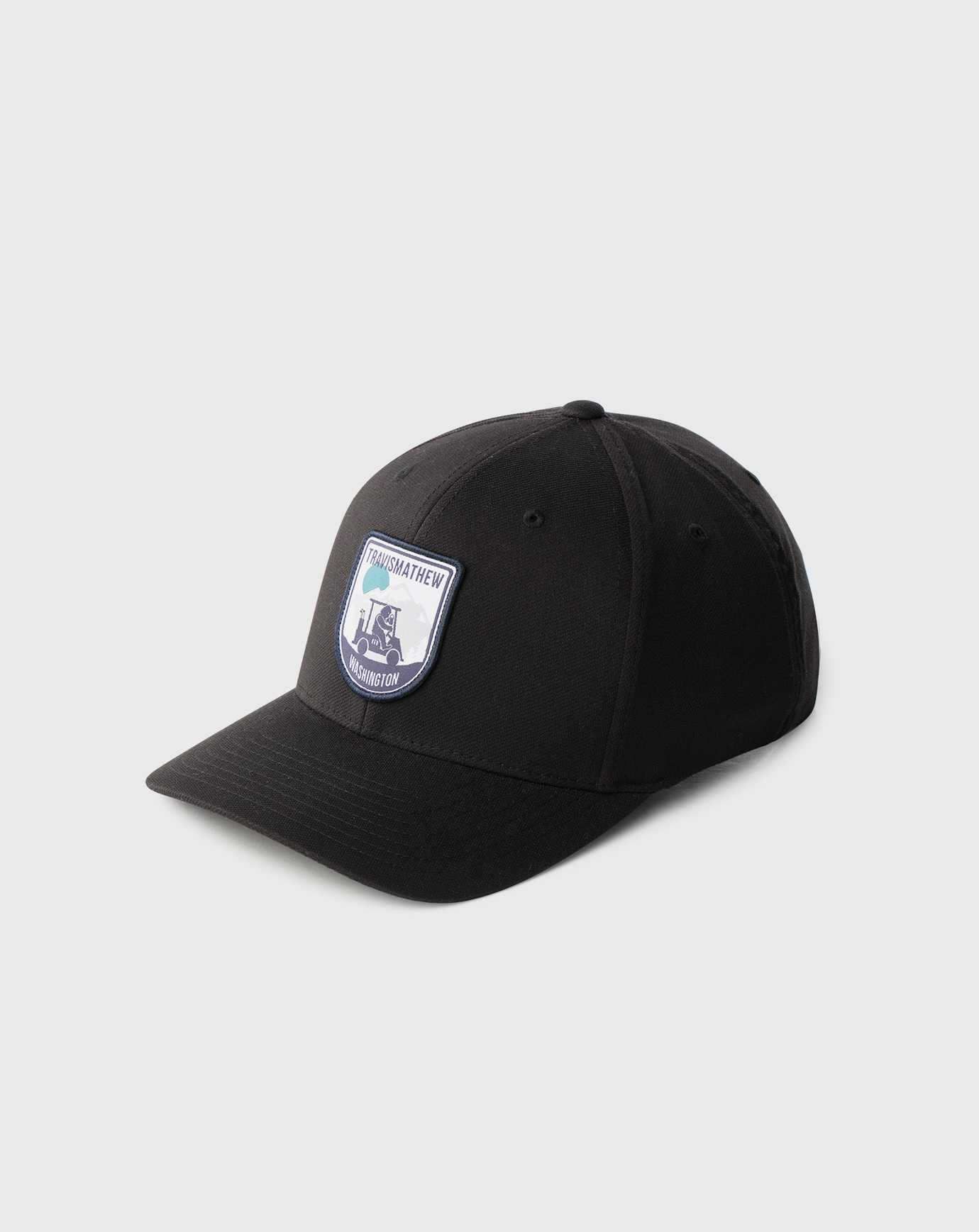 Black Travis Mathew Rainier Snapback Hat | UXTB70891