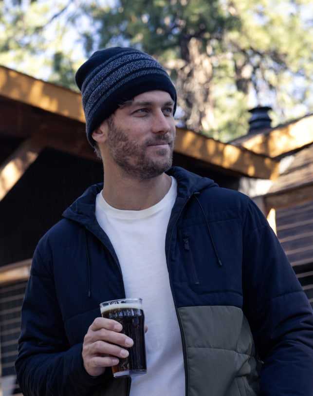 Black Travis Mathew Slow Drift Beanie | DVAH52469