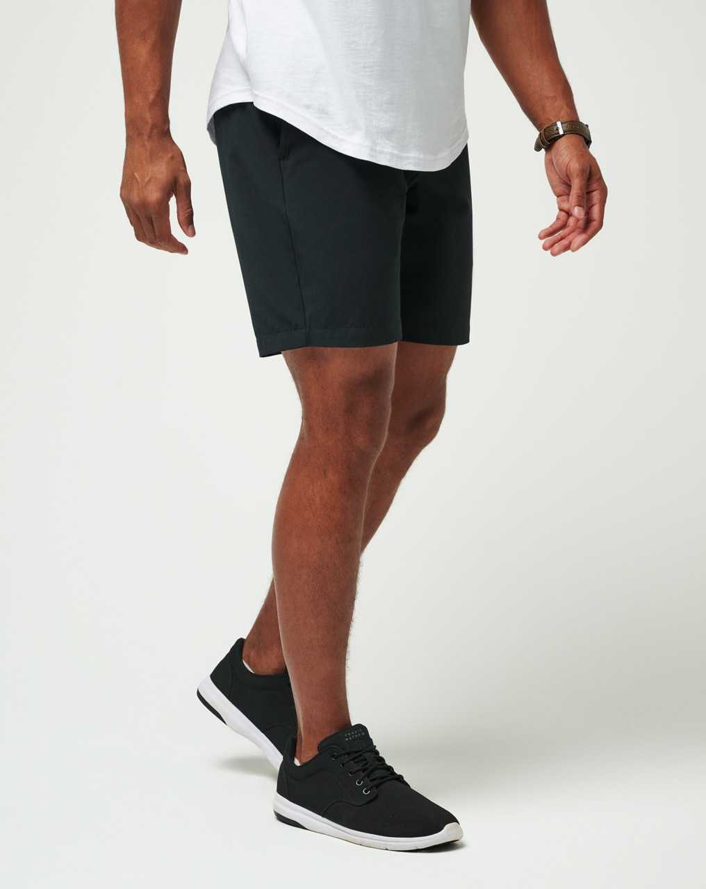 Black Travis Mathew Tech Chino Short 8in | AGLH42703