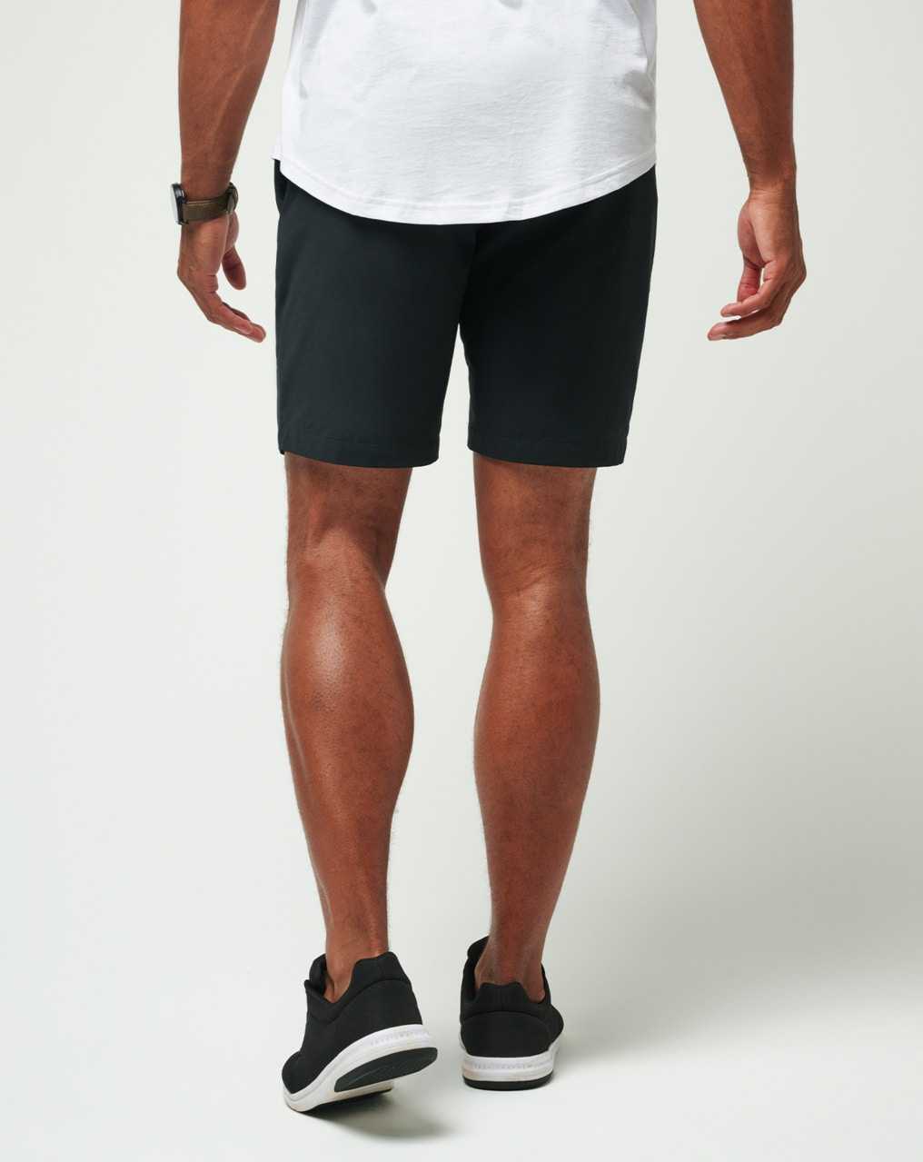 Black Travis Mathew Tech Chino Short 8in | AGLH42703