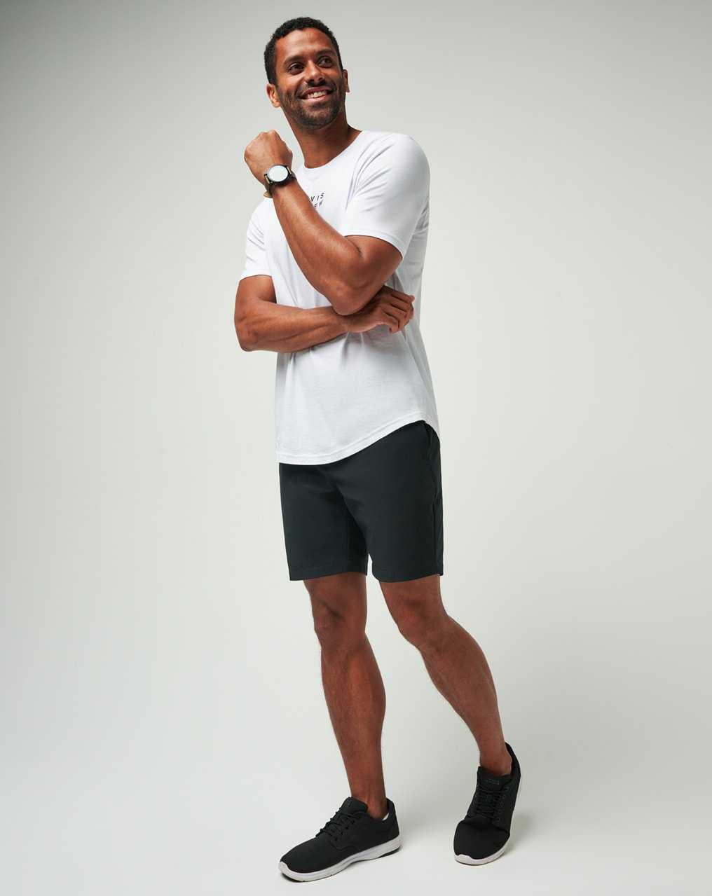 Black Travis Mathew Tech Chino Short 8in | AGLH42703