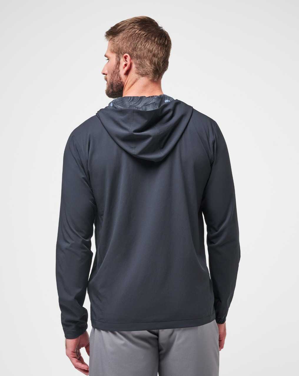 Black Travis Mathew Tech Hoodie Striped Full Zip | BKHX64387